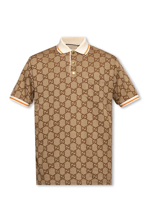 gucci t shirt with collar|gucci monogram polo shirt.